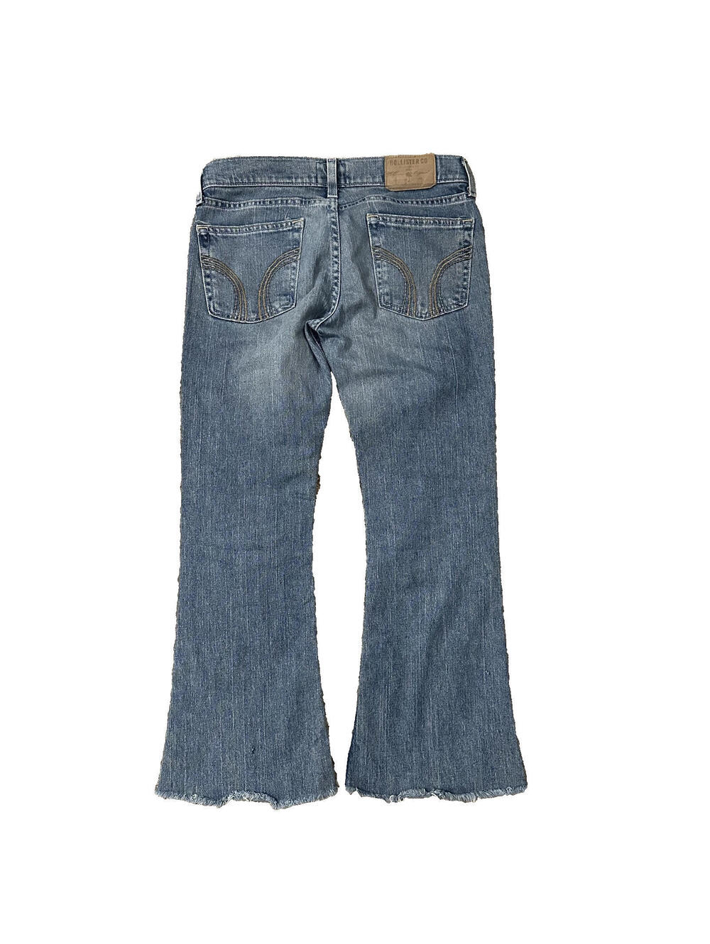 Vintage Hollister Light Wash Super Flare Low Rise Jeans Distressed 5S Pants Crop